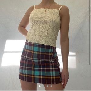 urban outfitters multicolor plaid mini skirt
